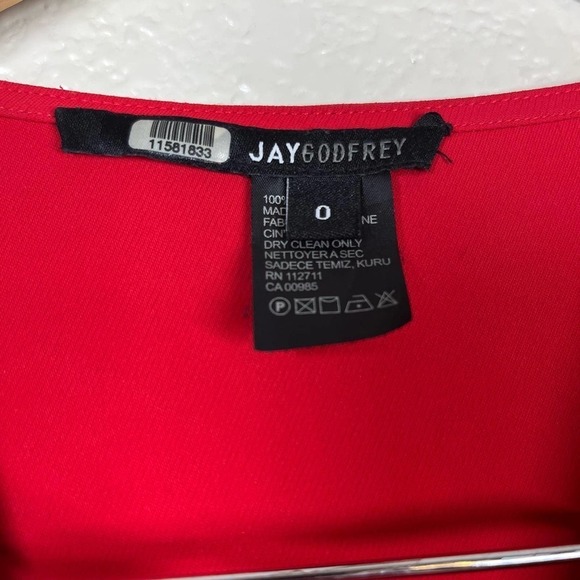 Jay Godfrey Blouse Tie Waist Surplice V-Neck Red 0 - Picture 11 of 12